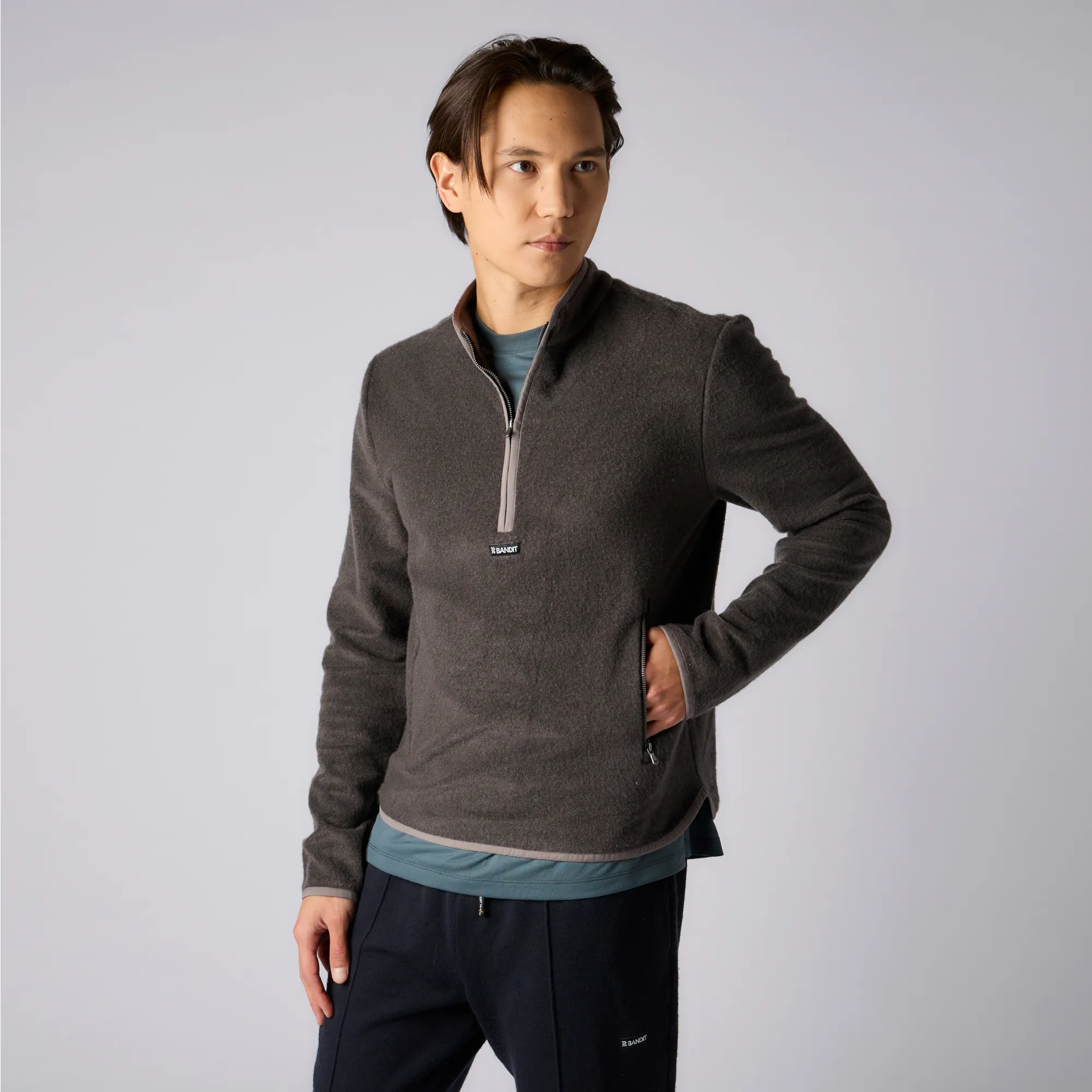 Japanese Wool Quarter Zip - Unisex sold by Bandit Running product image thumbnail 4