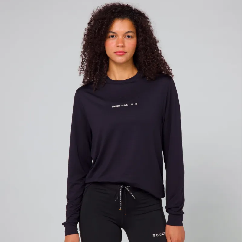 Micromesh™ Long Sleeve Performance Tee - Unisex, Black sold by Bandit Running