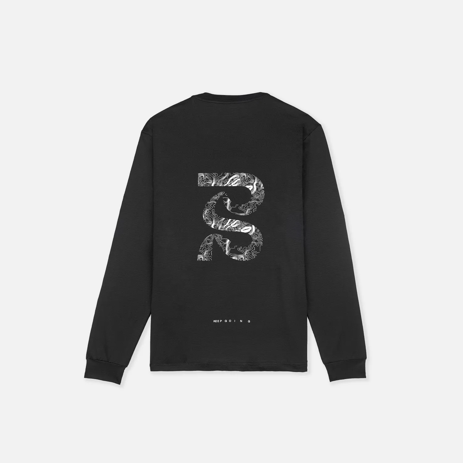 Micromesh™ "Topographic" Long Sleeve Tee - Unisex, Black sold by Bandit Running product image thumbnail 2