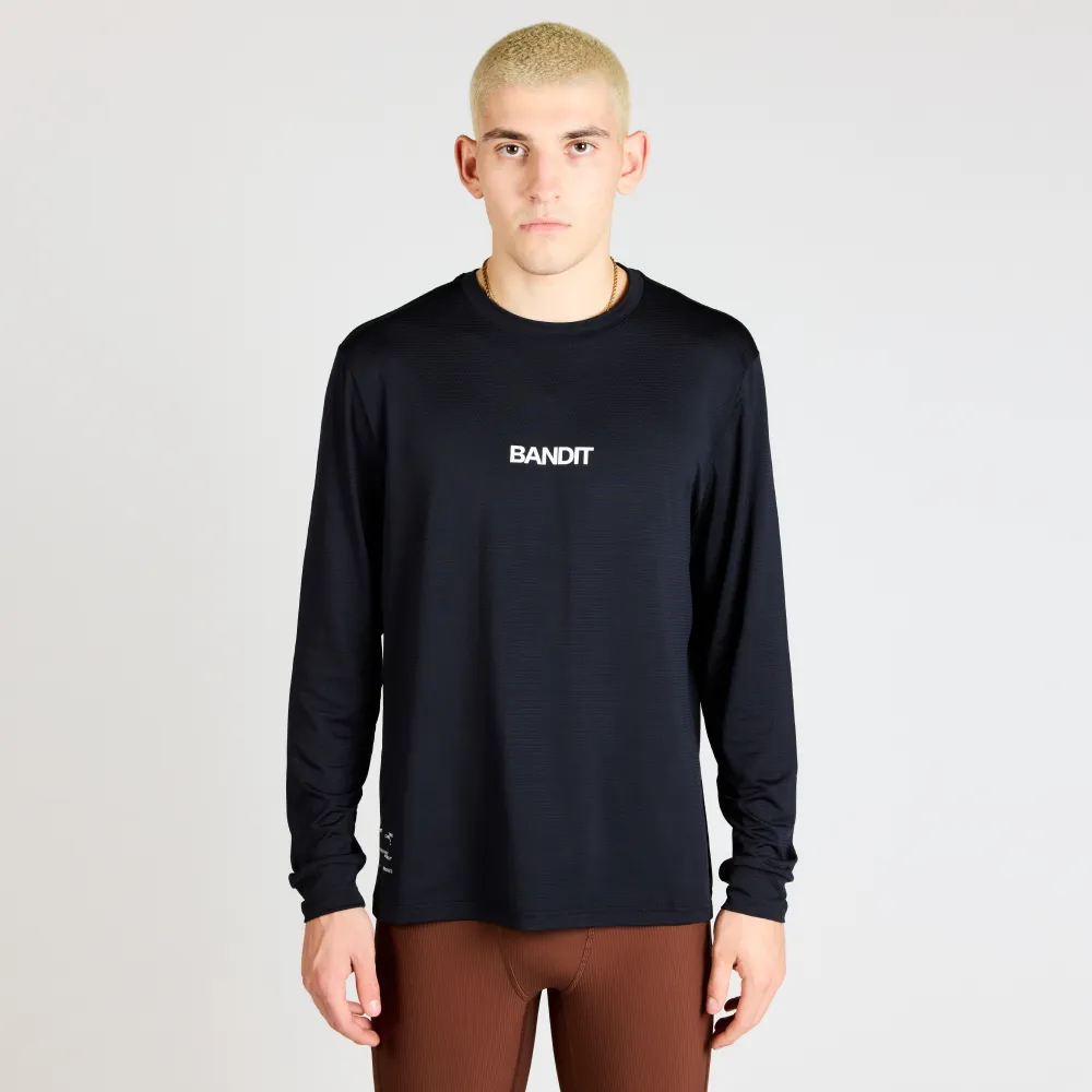 Micromesh™ "Topographic" Long Sleeve Tee - Unisex, Black sold by Bandit Running product image thumbnail 3