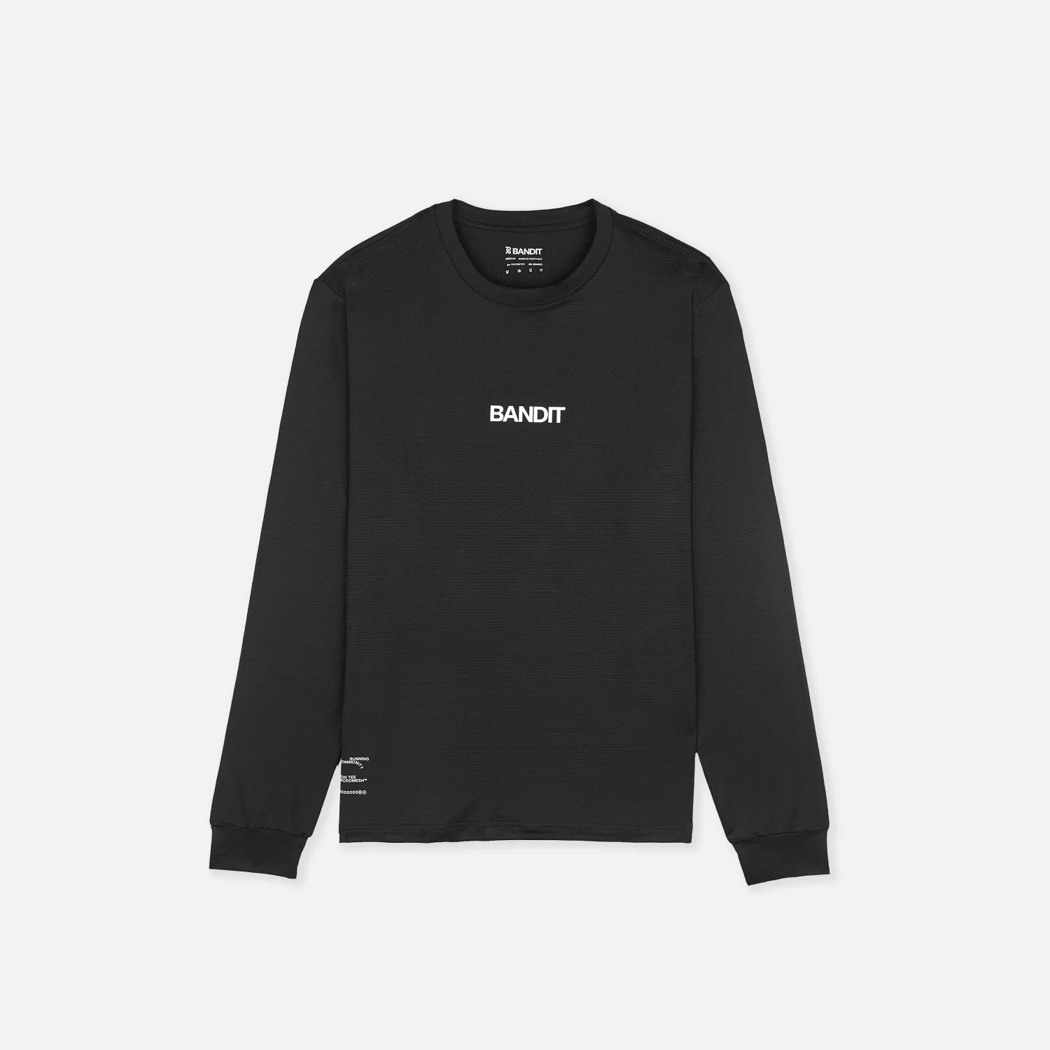 Micromesh™ "Topographic" Long Sleeve Tee - Unisex, Black sold by Bandit Running