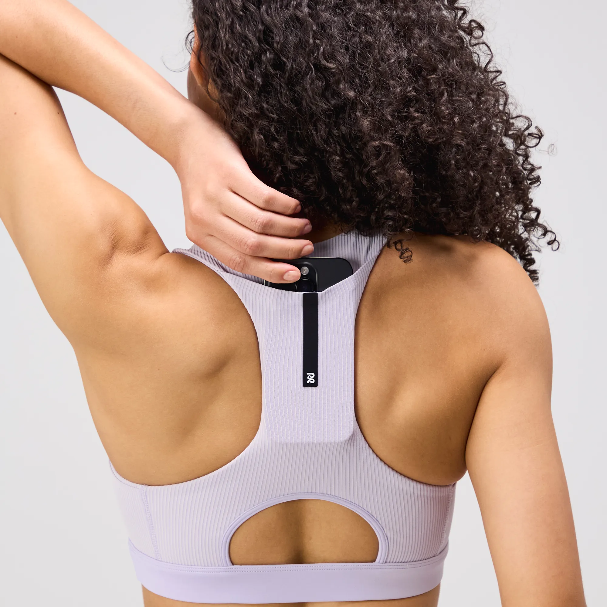 Striped Cadence™ Scoop Neck Run Bra - Light Thistle sold by Bandit Running product image thumbnail 3