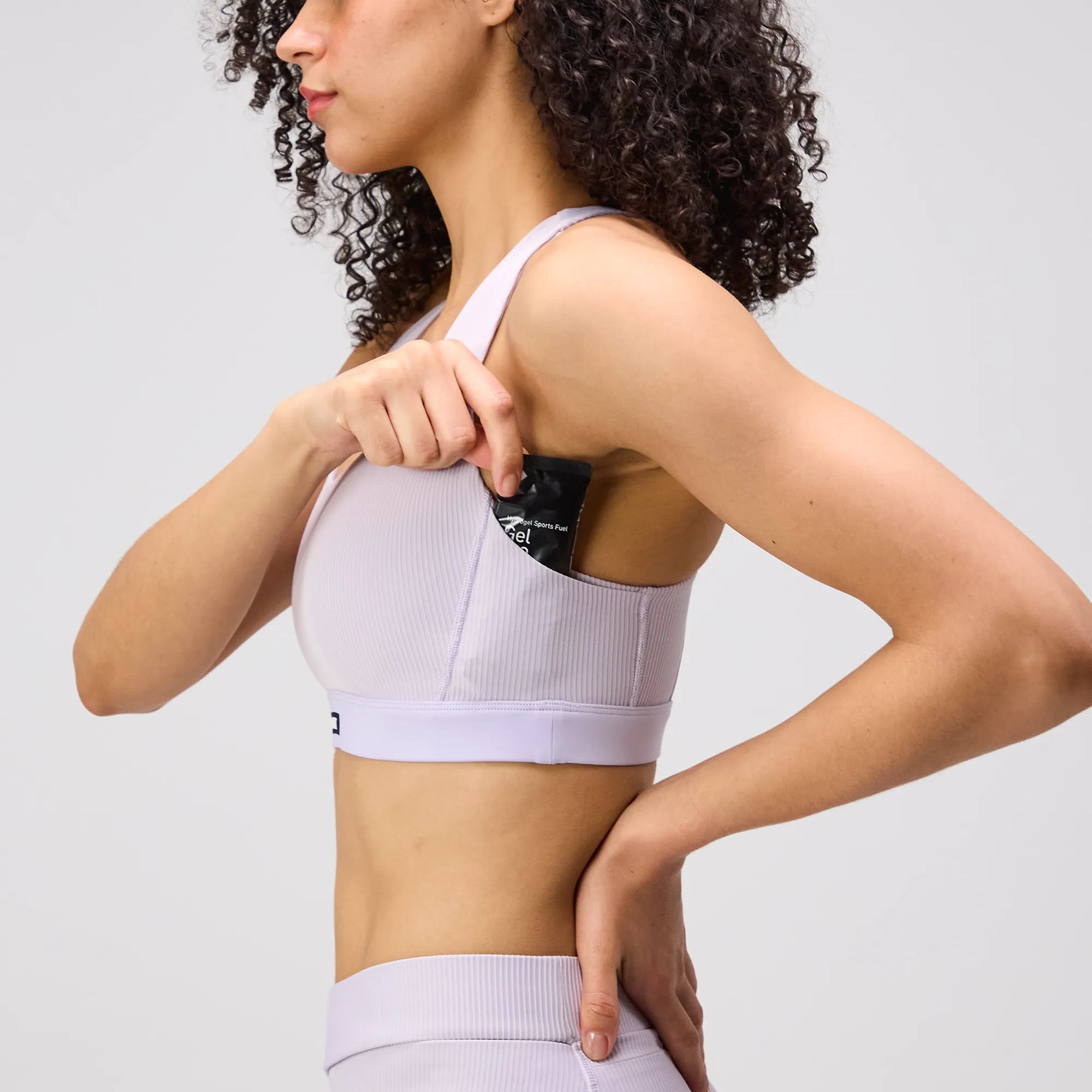 Striped Cadence™ Scoop Neck Run Bra - Light Thistle sold by Bandit Running product image thumbnail 4