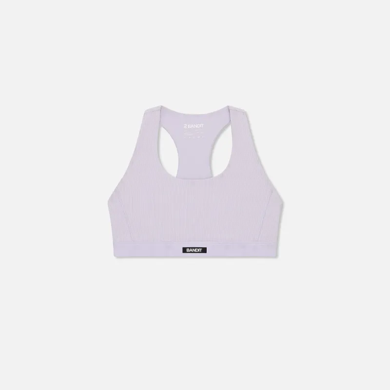 Striped Cadence™ Scoop Neck Run Bra - Light Thistle sold by Bandit Running