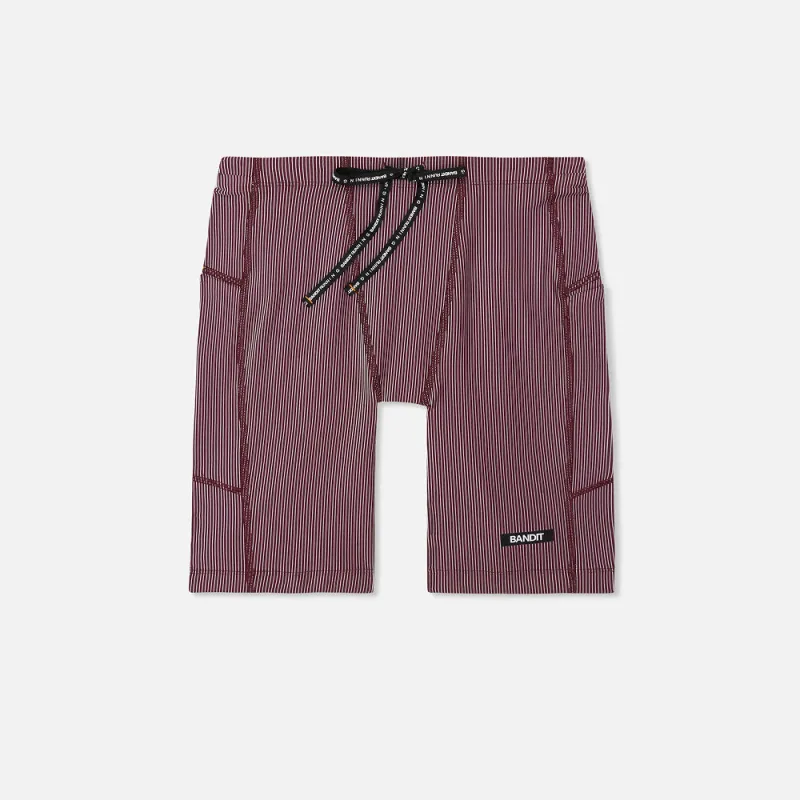 Striped Cadence™ Next Gen 7 Pocket Half Tights - Port sold by Bandit Running