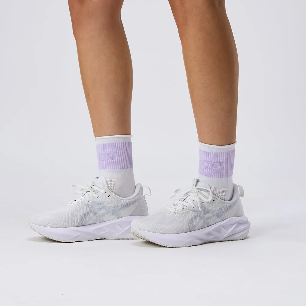 Lite Run™ Ribbed Socks - White with Light Thistle - 2 Pack sold by Bandit Running product image thumbnail 4
