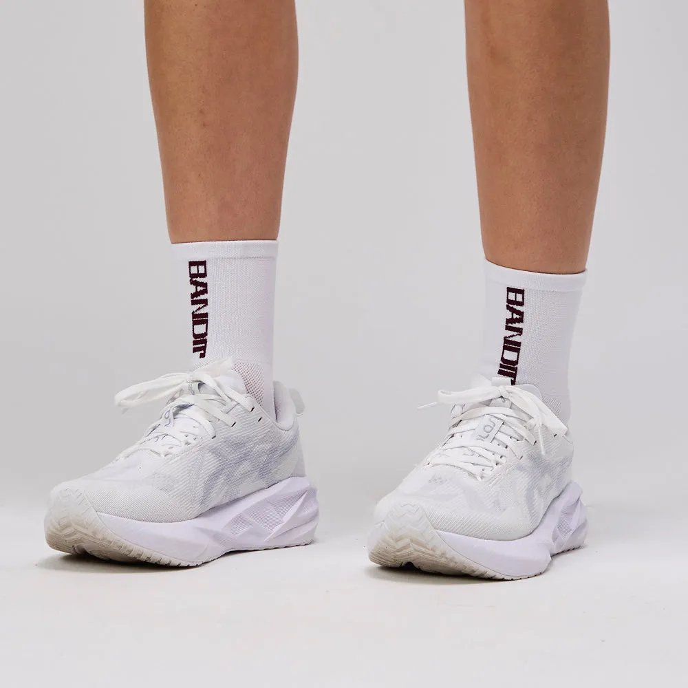 Lite Run™ Quarter Socks "Vertical Bandit" - White with Port - 2 Pack sold by Bandit Running product image thumbnail 3