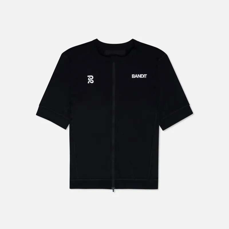 Ares Flex™ Men's Two-Way Zip Performance Tee - Black sold by Bandit Running