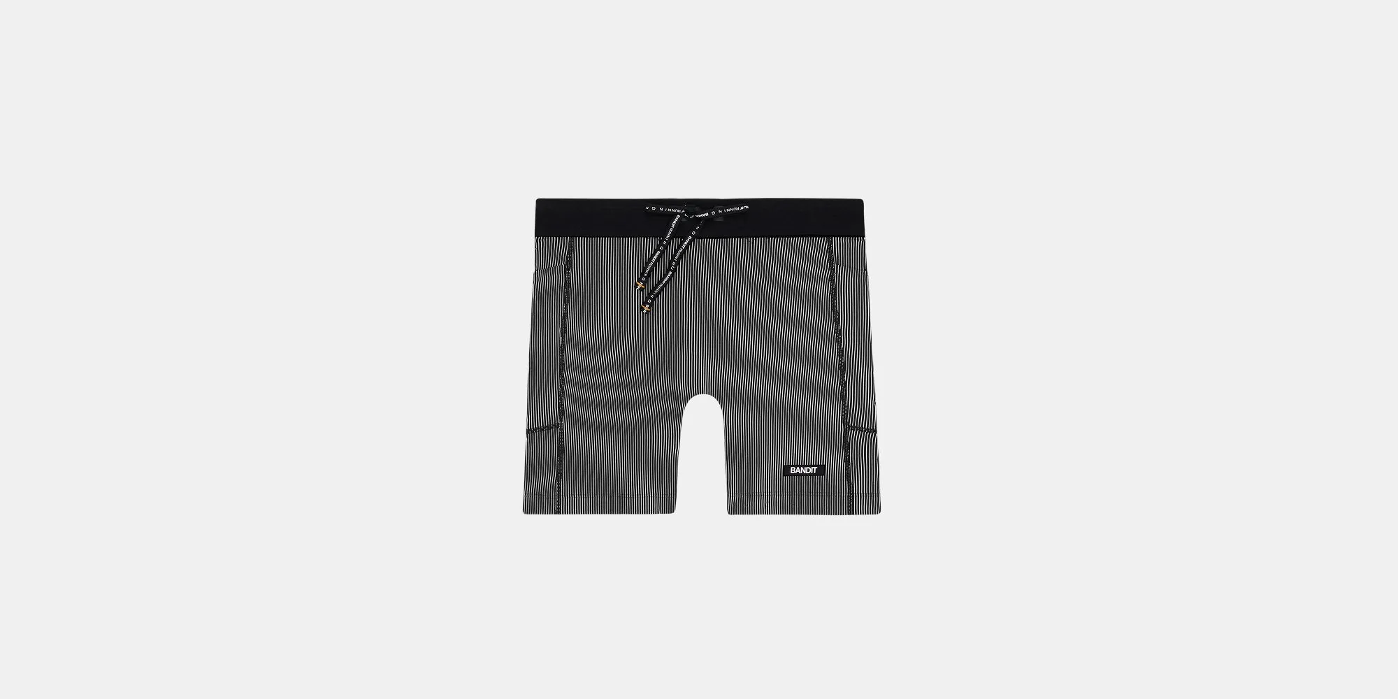 Striped Cadence™ 5" Compression - Black with Chalk sold by Bandit Running product image thumbnail 3