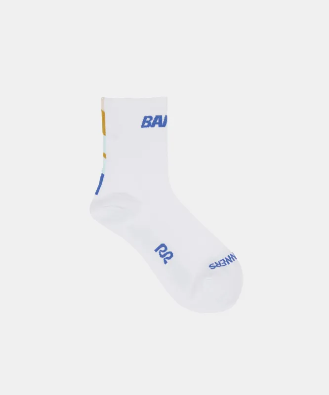 Lite Run™ Socks - White with Deep Peri Blue (2 Pack) sold by Bandit Running