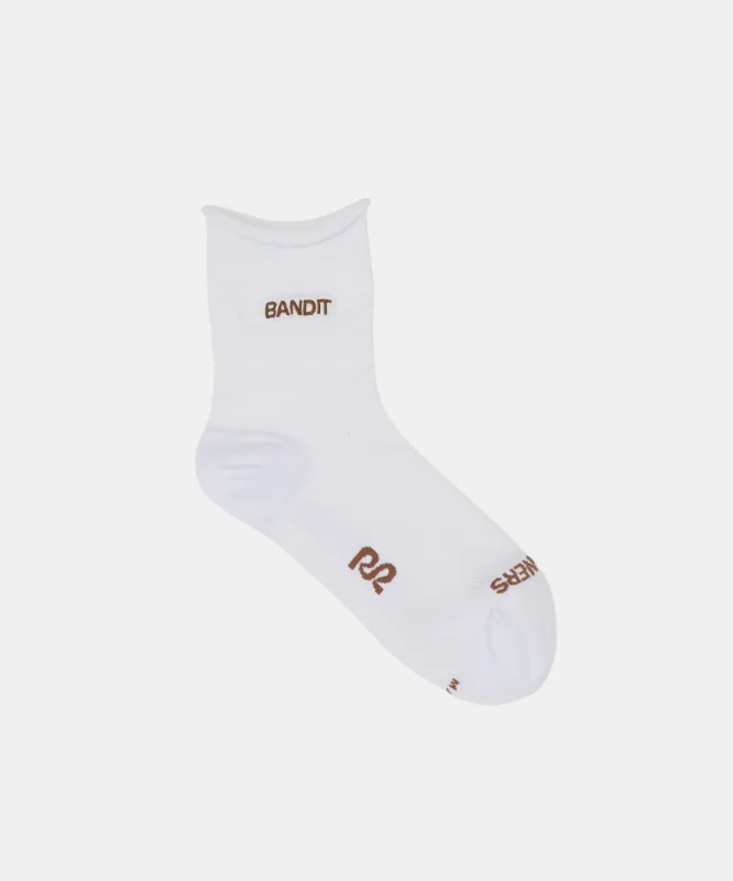 Grid Knit™ Run Socks - White with Baked Clay (2 Pack) sold by Bandit Running