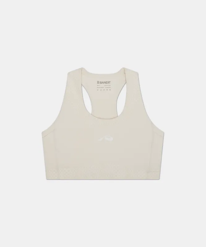 Stamina™ Scoop Neck Run Bra - Chalk sold by Bandit Running