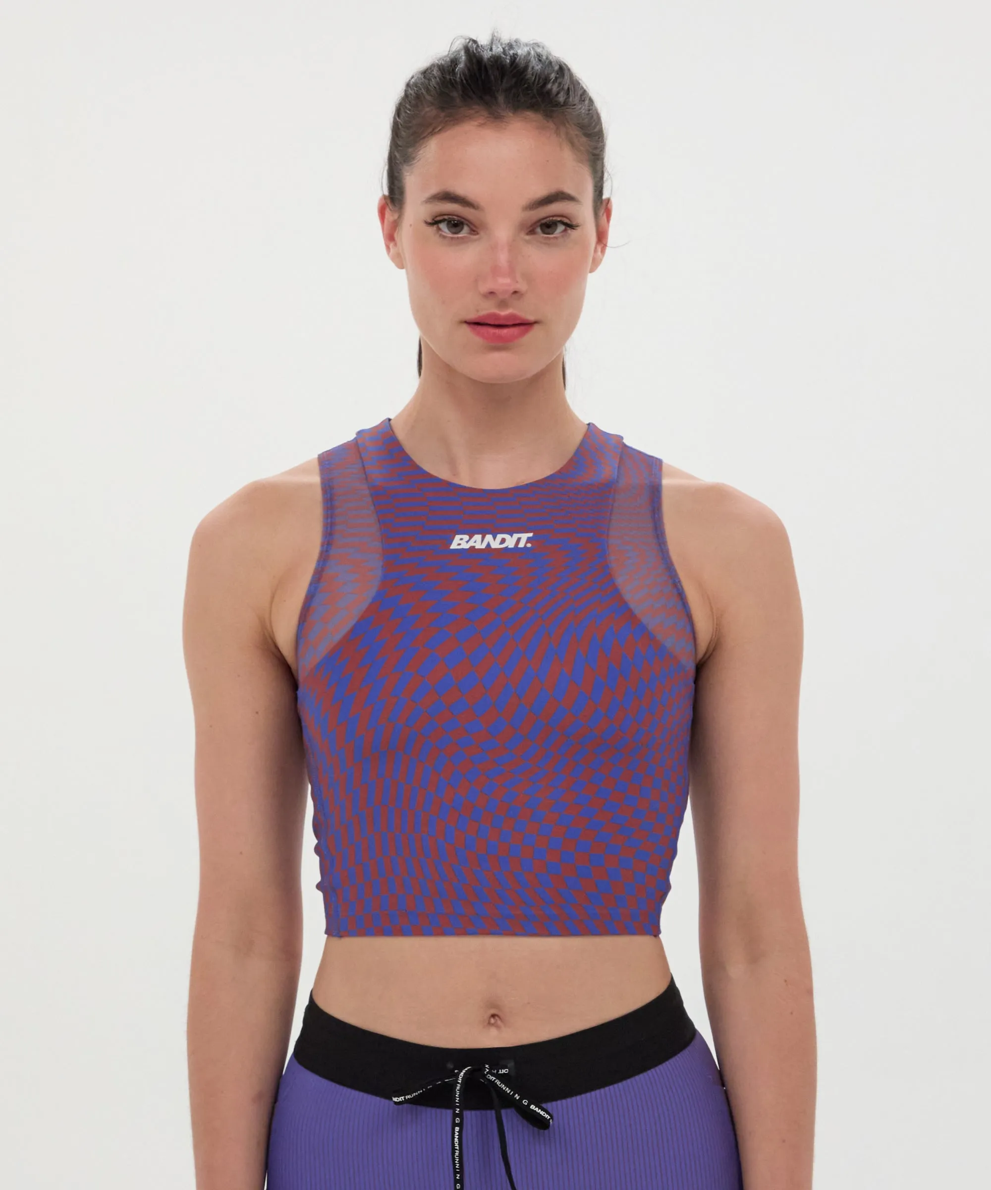 Stamina™ Lyra Race Crop - Deep Peri Blue with Rust sold by Bandit Running product image thumbnail 2