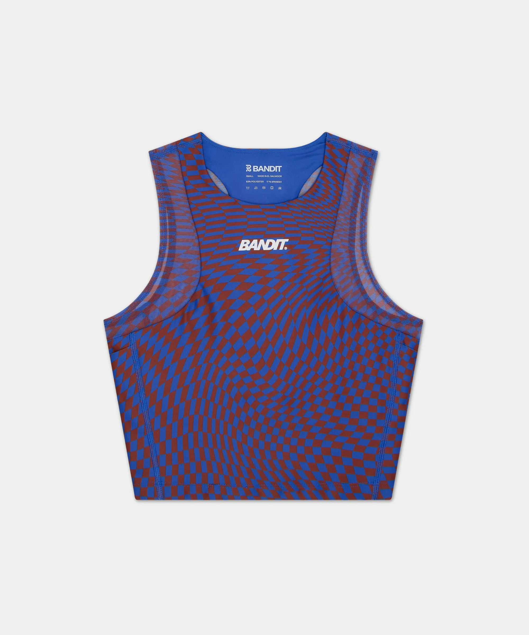 Stamina™ Lyra Race Crop - Deep Peri Blue with Rust sold by Bandit Running