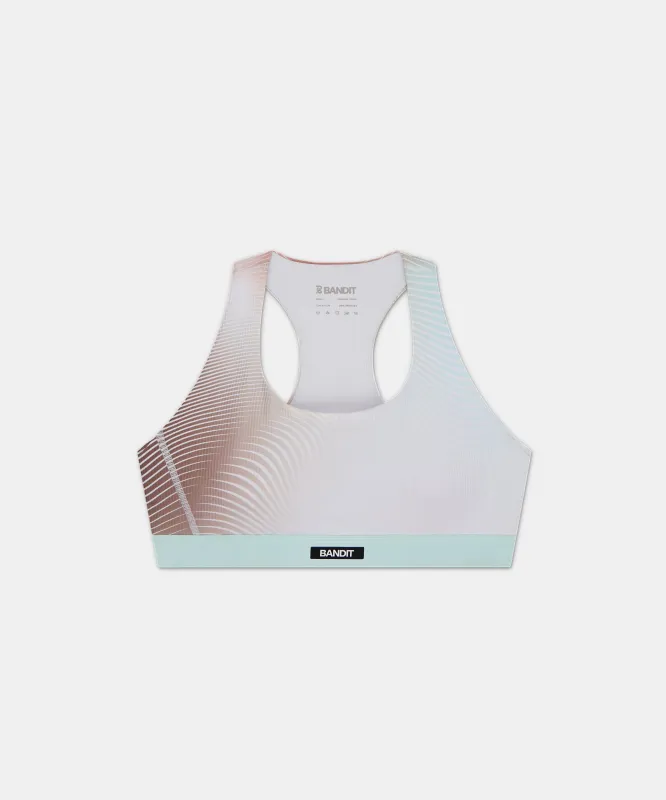 Cadence™ Scoop Neck Run Bra - Minty Blue Gradient sold by Bandit Running
