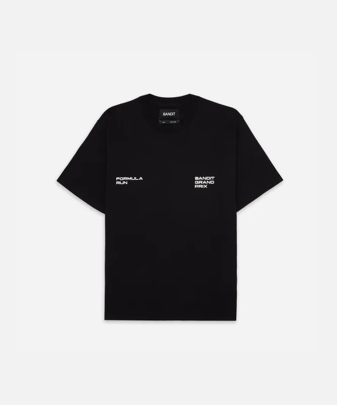 Bandit Grand Prix "Formula Run" Cotton Tee - Black made by Bandit Running