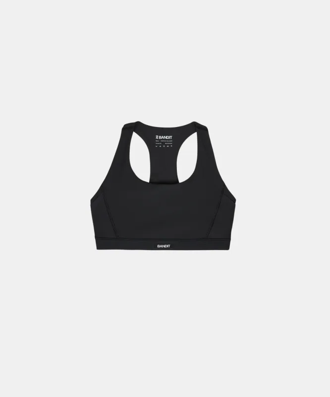 Cadence™ Scoop Neck Run Bra - Black sold by Bandit Running