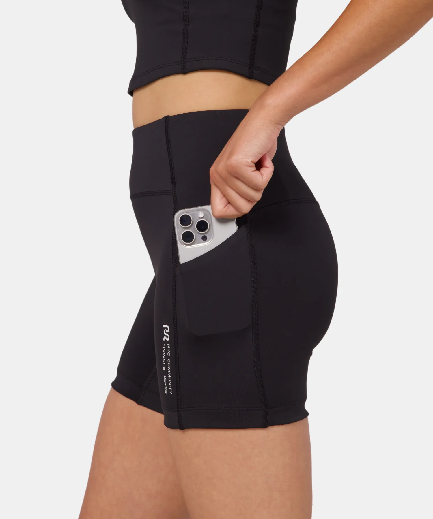 Stamina™ High Waist 5" Women's Compression Shorts - Black sold by Bandit Running product image thumbnail 2