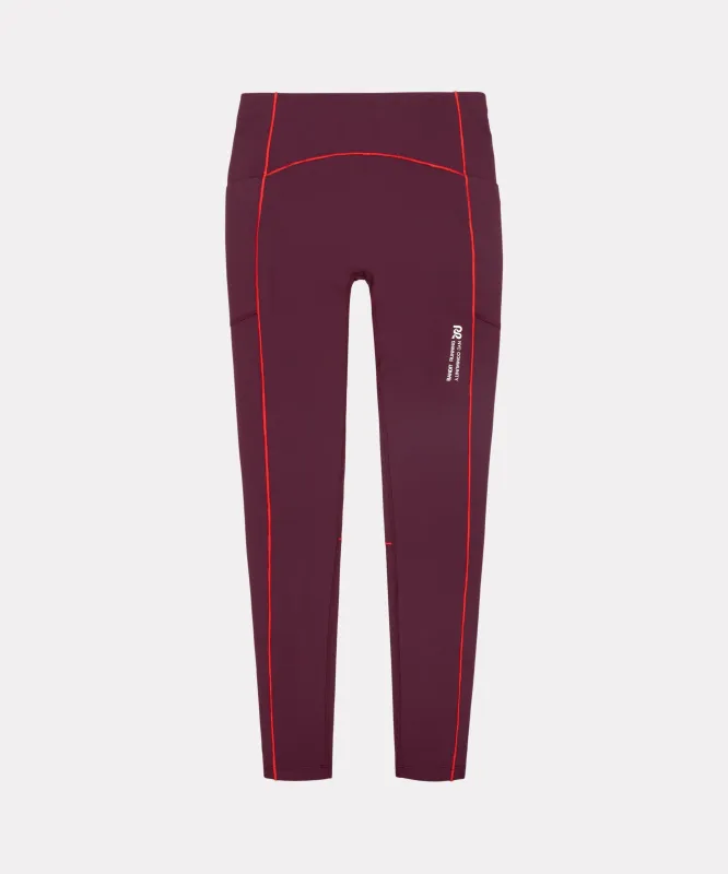Stamina™ Pop Stitch™ High Waist Leggings - Fig / Intense Red sold by Bandit Running