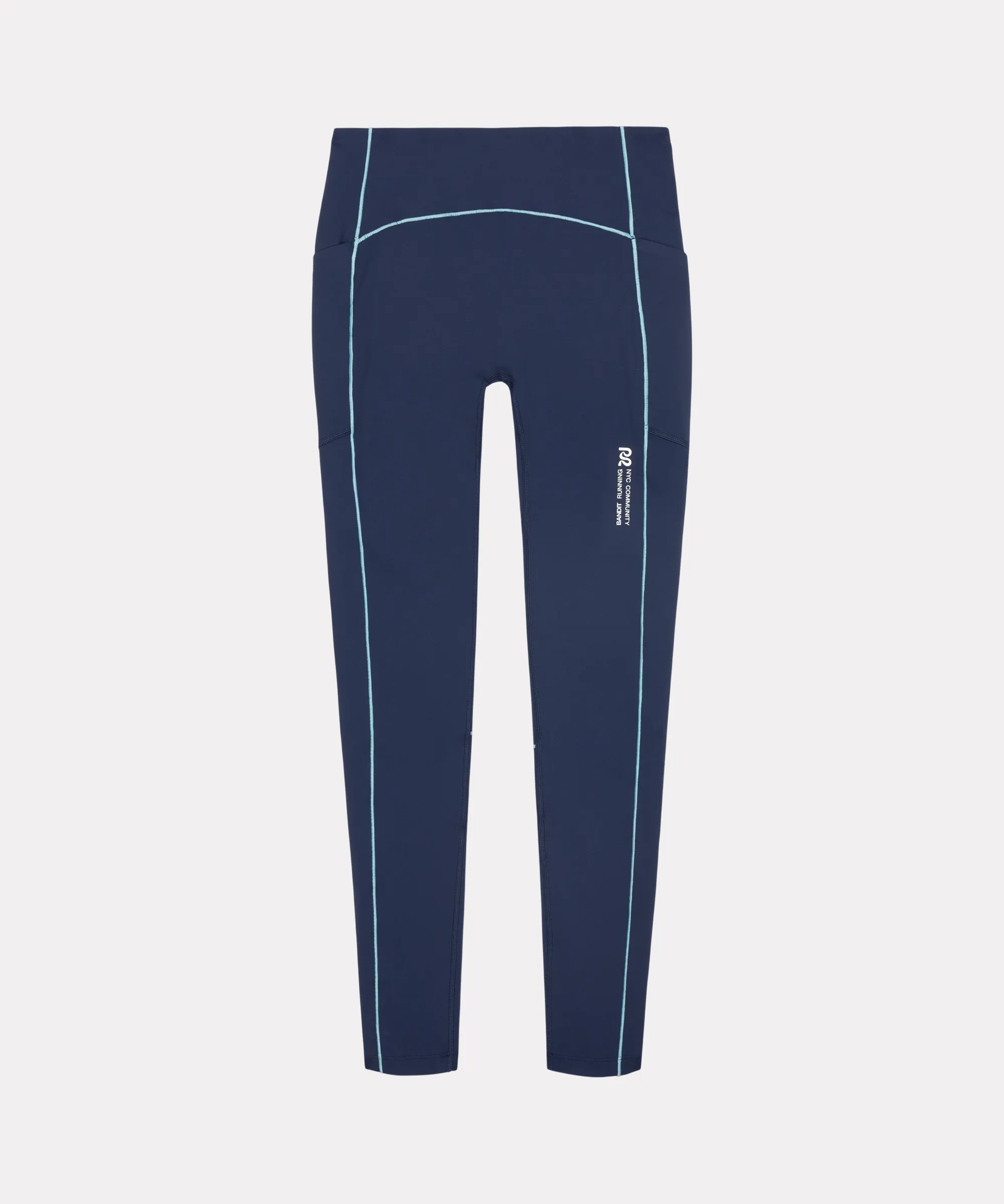 Stamina™ Pop Stitch™ High Waist Leggings - NY Navy / Vintage Blue sold by Bandit Running