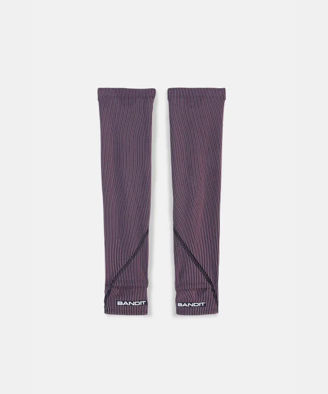 Striped Cadence™ Compression Sleeves - Black / Mauve sold by Bandit Running