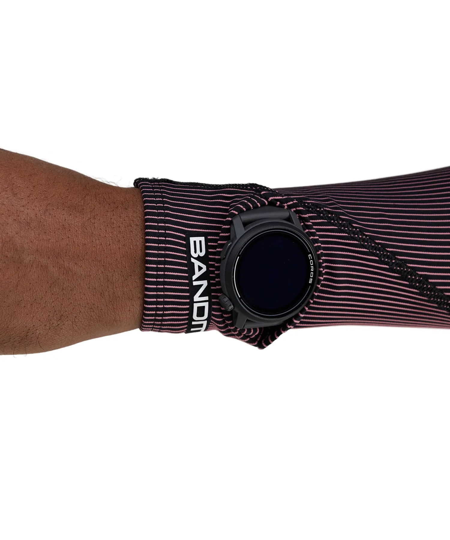 Striped Cadence™ Compression Sleeves - Black / Mauve sold by Bandit Running product image thumbnail 2