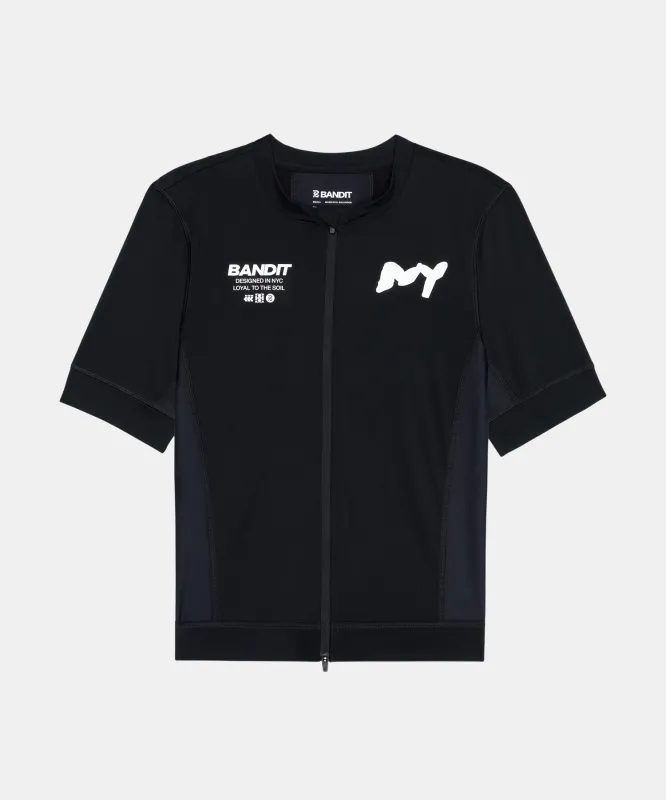 Ares™ Two-Way Zip Performance Tee - Black sold by Bandit Running