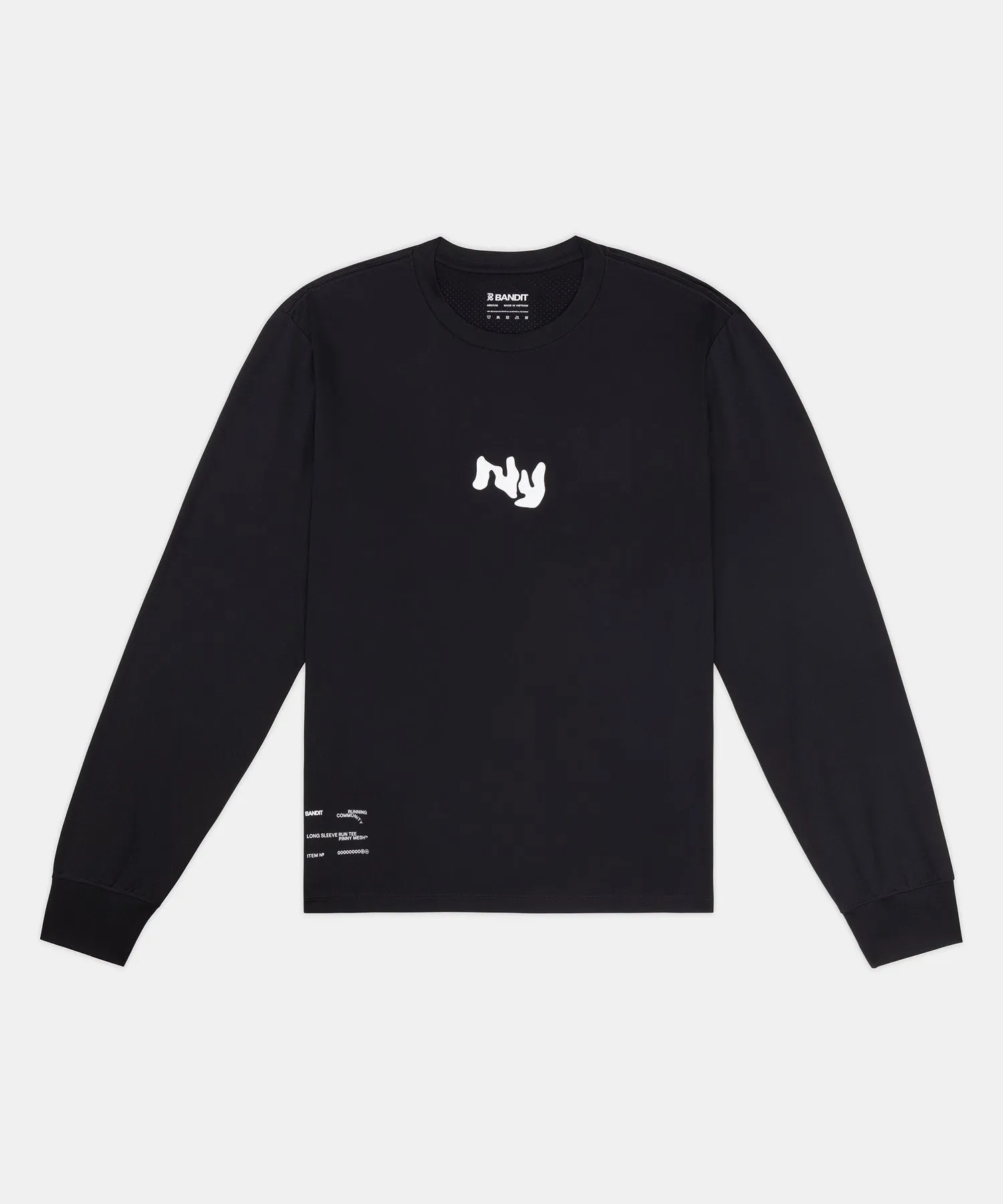 Unisex NanoMesh™ Fleura Long Sleeve - Black sold by Bandit Running