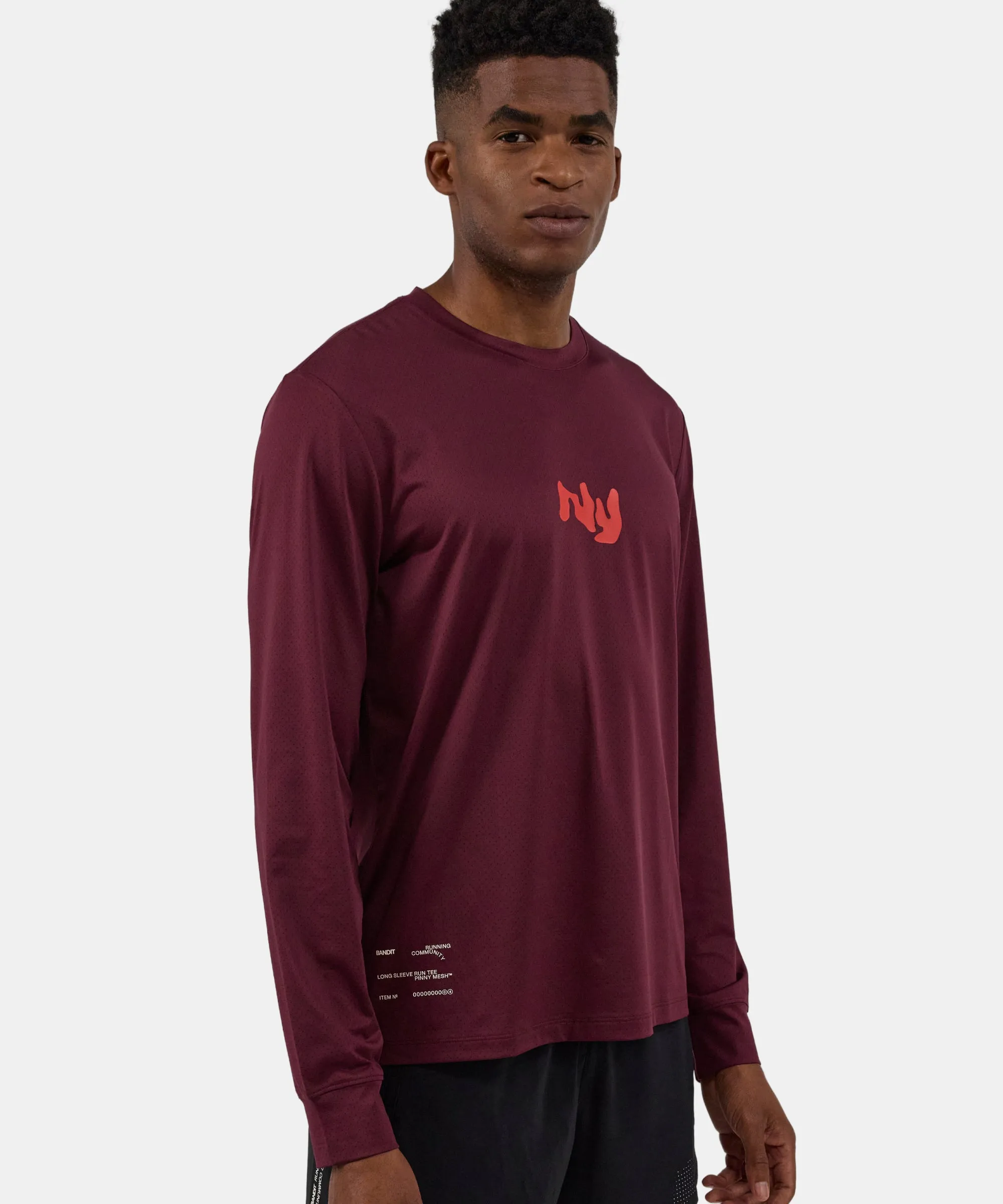 Unisex NanoMesh™ Fleura Long Sleeve - Fig sold by Bandit Running product image thumbnail 2