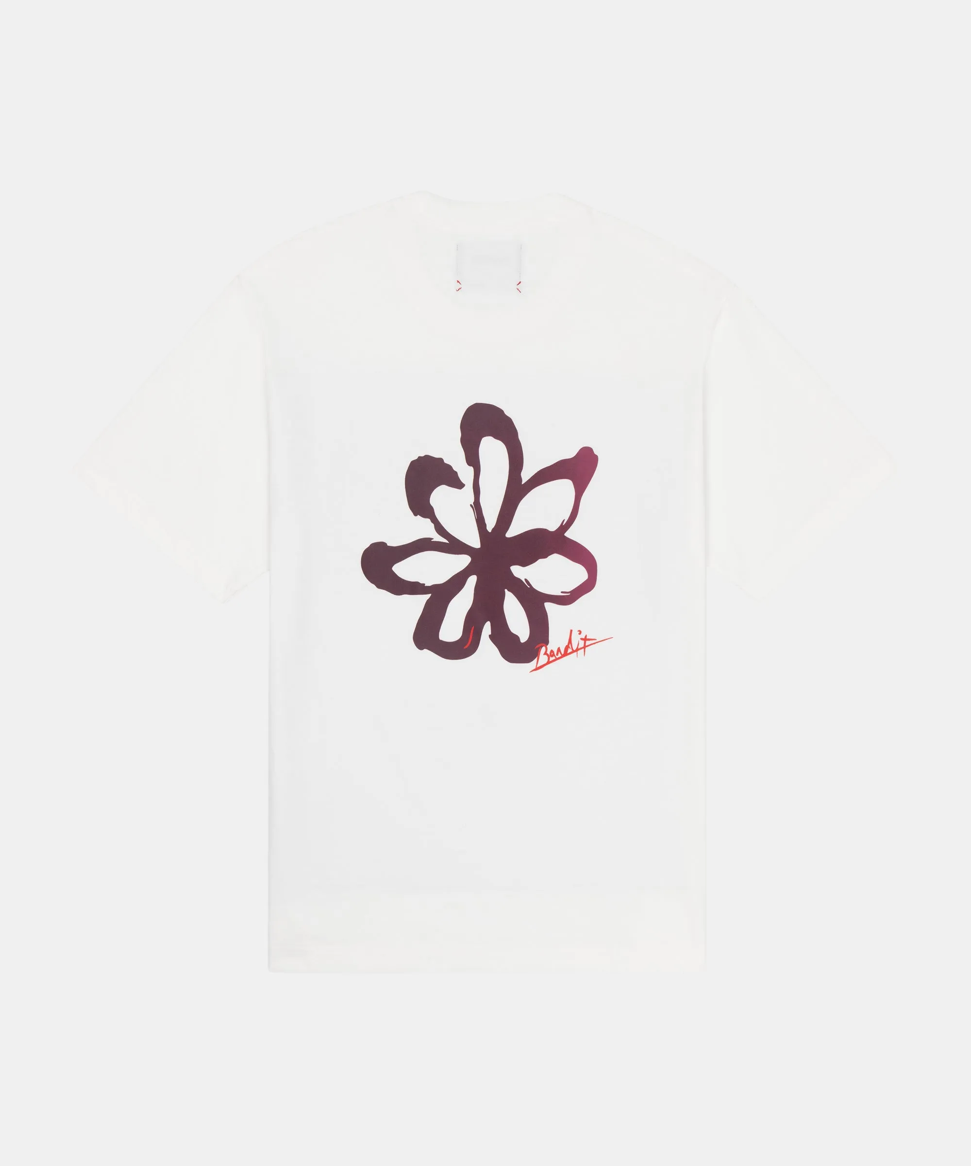 Painted Flower Cotton Tee, Unisex - White sold by Bandit Running