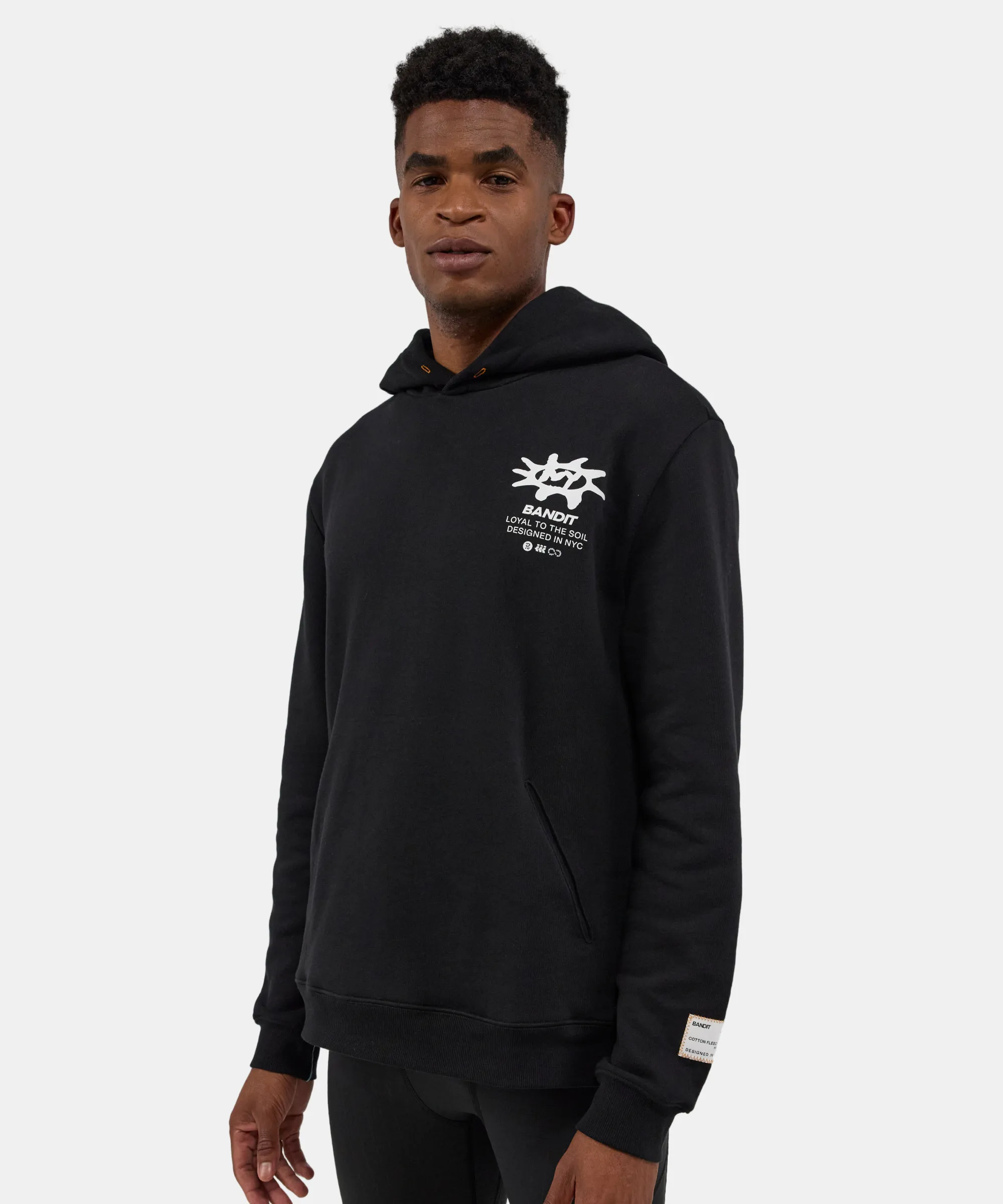 Cotton Fleece "Loyal to the Soil" Hoodie, Unisex - Black sold by Bandit Running product image thumbnail 2