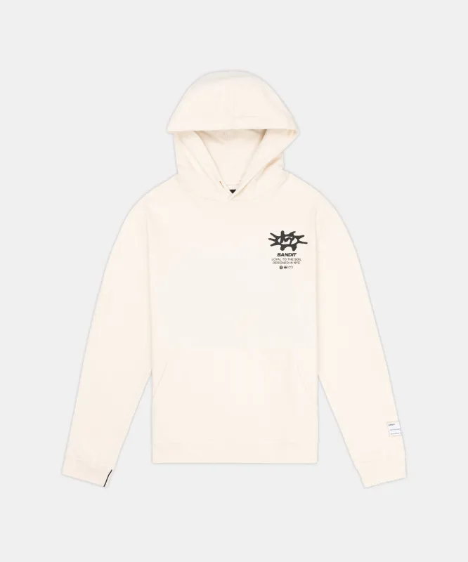 Cotton Fleece "Loyal to the Soil" Hoodie, Unisex - Cream sold by Bandit Running