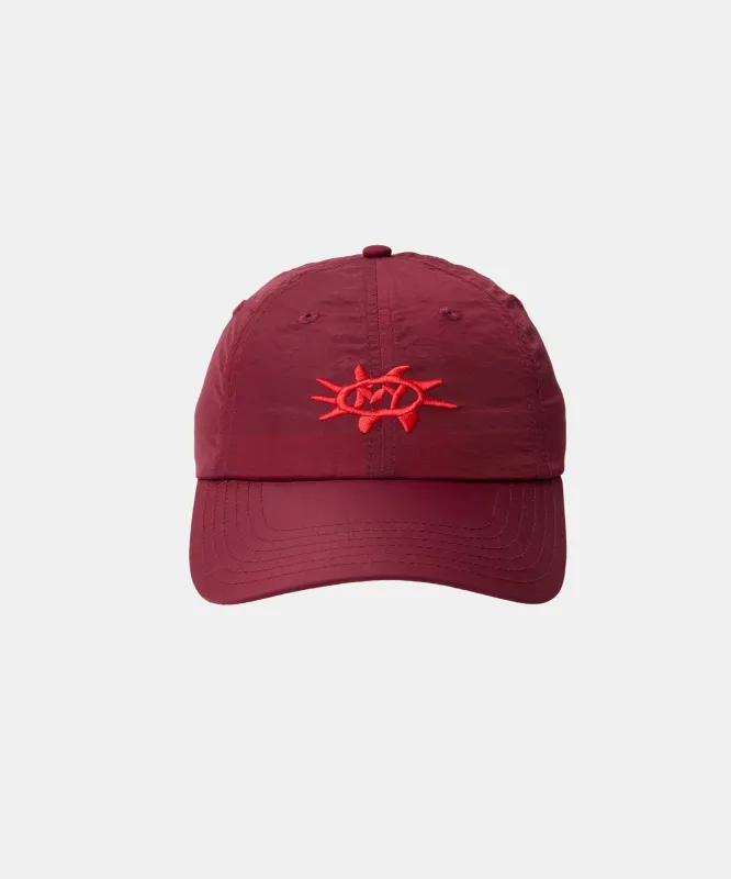 Nylon "Sunburst" Dad Hat - Fig / Intense Red sold by Bandit Running