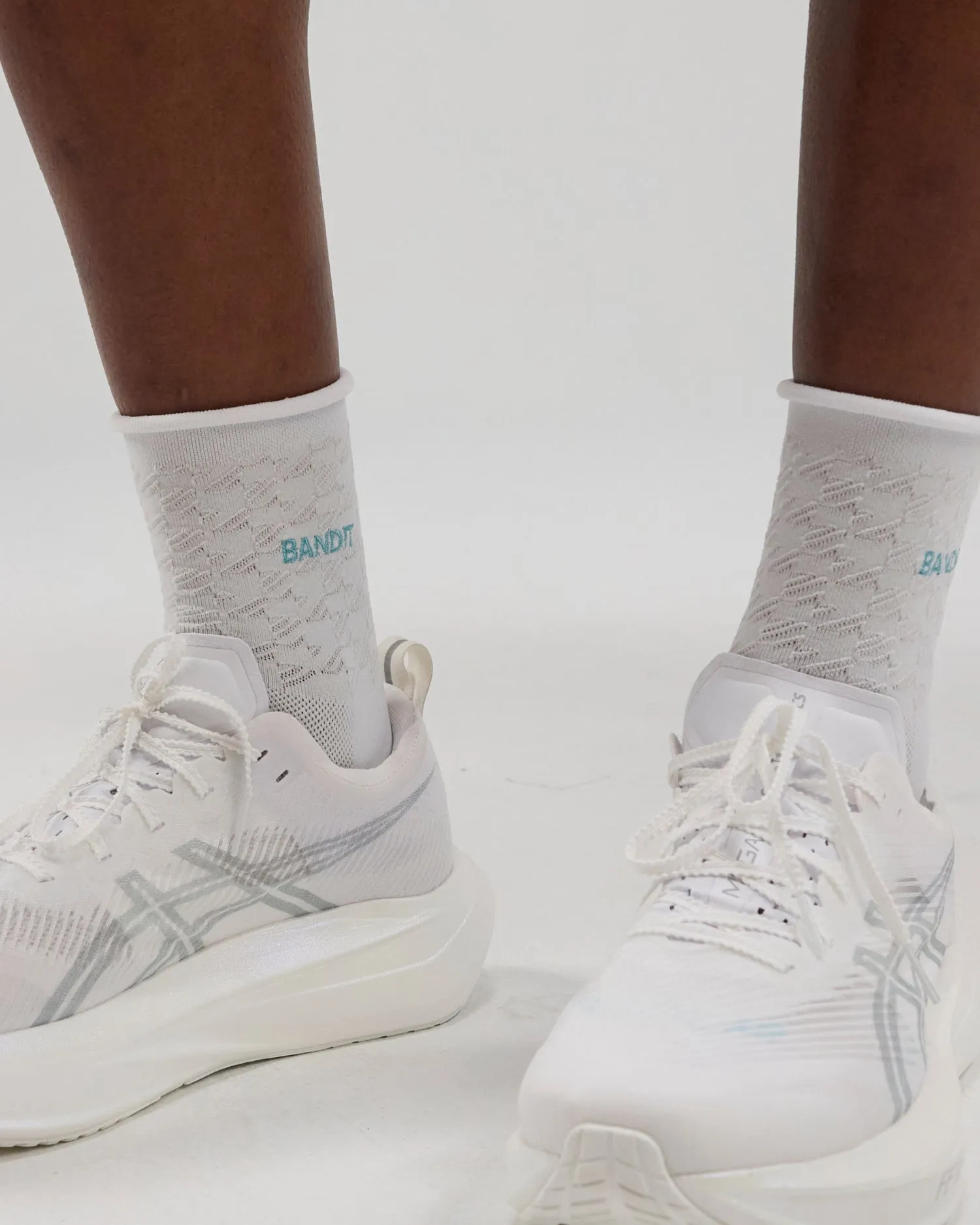 Grid Knit™ Run Socks - White / Vintage Blue (2 Pack) sold by Bandit Running product image thumbnail 2