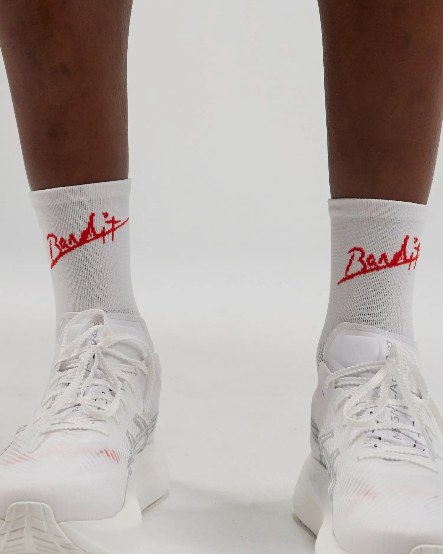 Lite Run™ "Signature" Socks - White / Intense Red (2 Pack) sold by Bandit Running product image thumbnail 2
