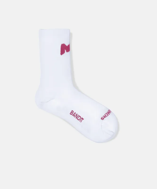 Lite Run™ "Graffiti NY" Socks - White / Berry - (2 Pack) sold by Bandit Running