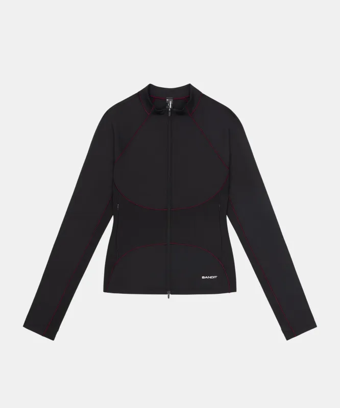 Stamina™ Corset 2-Way Zip Jacket - Black / Fig made by Bandit Running