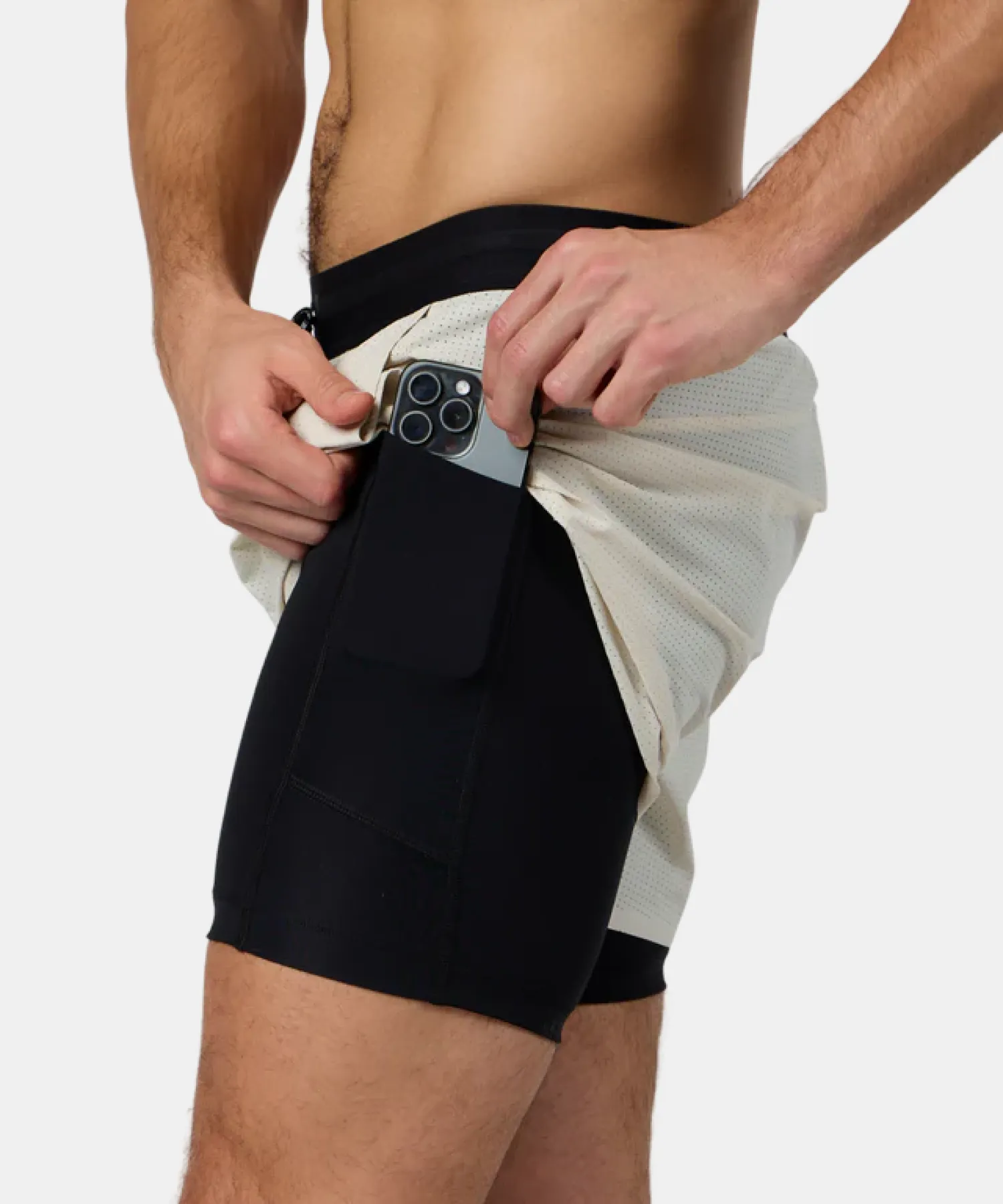 Men's Vento™ 2-In-1 Run Short - Champagne sold by Bandit Running product image thumbnail 2