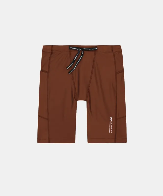 Superbeam™ 7 Pocket Half Tights - Coffee Bean sold by Bandit Running