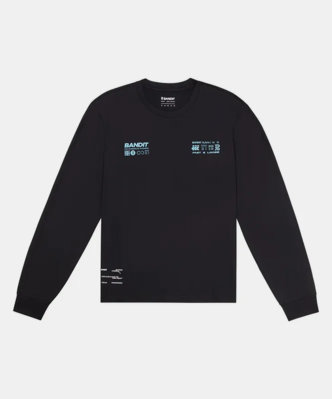 Unisex NanoMesh™ "Fast & Loose" Long Sleeve - Black sold by Bandit Running