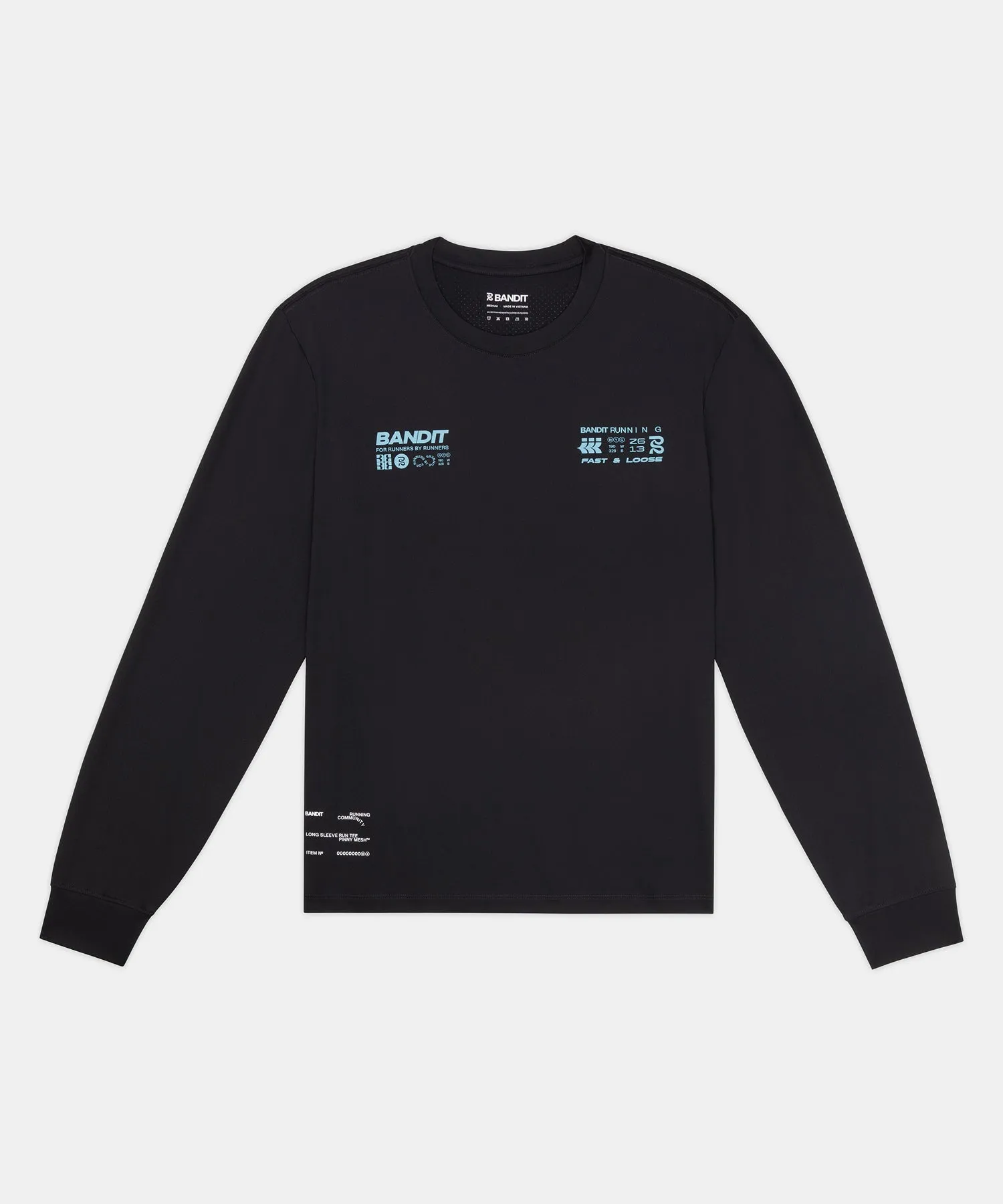 Unisex NanoMesh™ "Fast & Loose" Long Sleeve - Black sold by Bandit Running