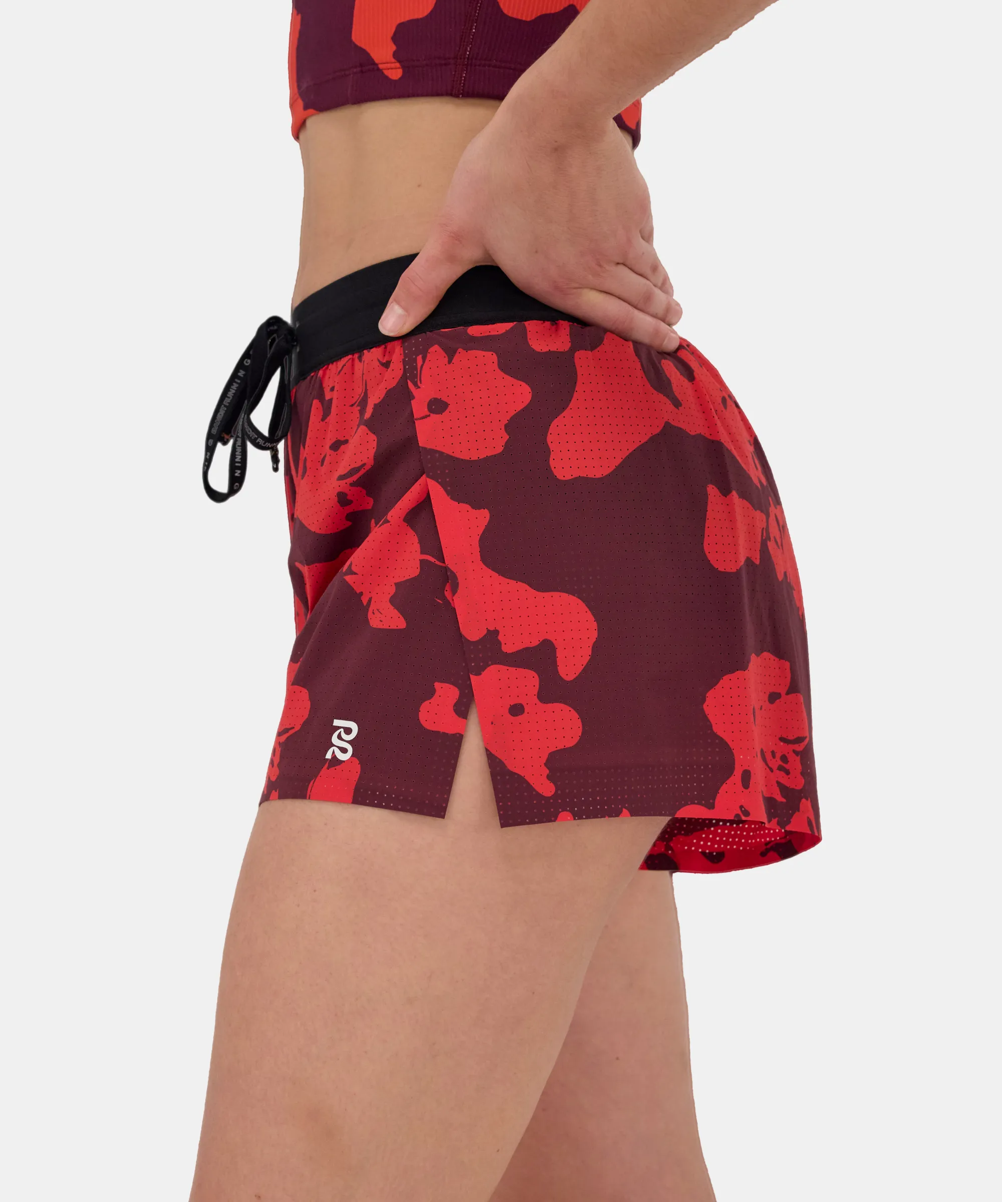 Women's Vento™ 3" Splitty - Fleura, Fig / Intense Red sold by Bandit Running product image thumbnail 2