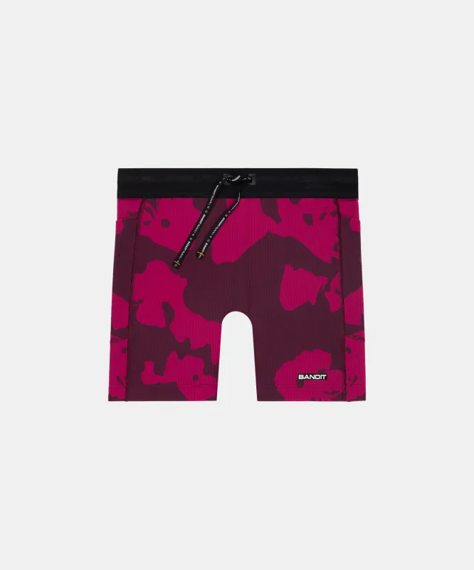 Cadence™ 5" Women's Compression Shorts - Fleura, Fig / Berry sold by Bandit Running