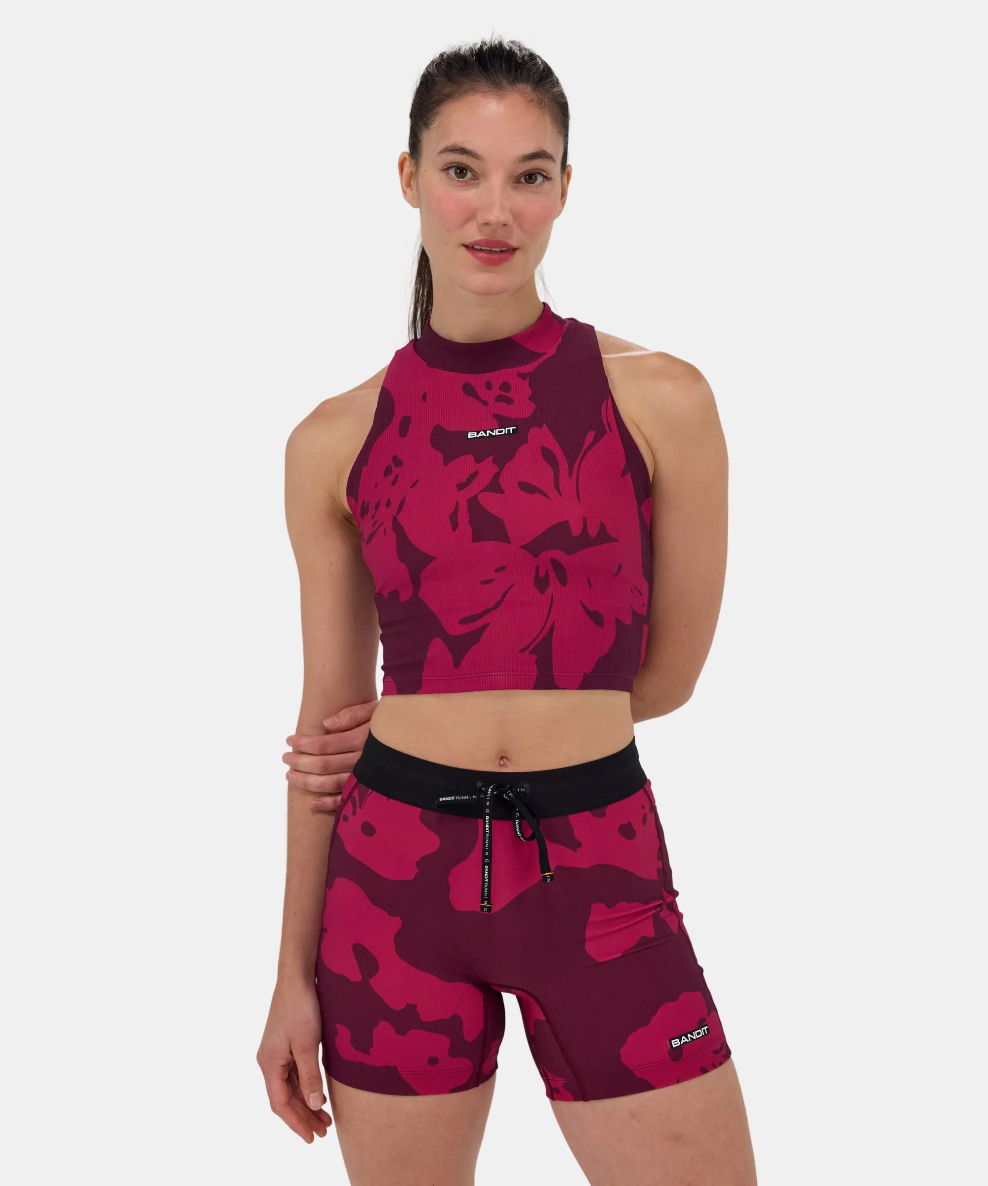 Cadence™ Vaso Race Crop - Fleura, Fig / Berry sold by Bandit Running product image thumbnail 2