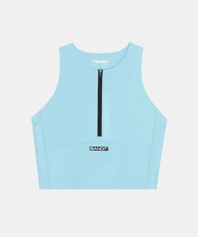Gridlock™ Zip Front Race Crop - Vintage Blue sold by Bandit Running