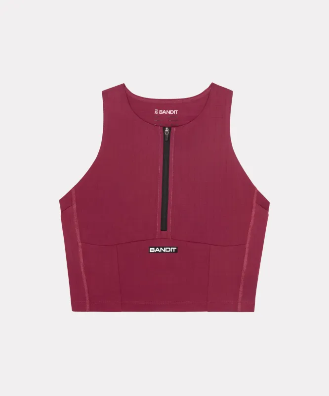 Gridlock™ Zip Front Race Crop - Berry sold by Bandit Running