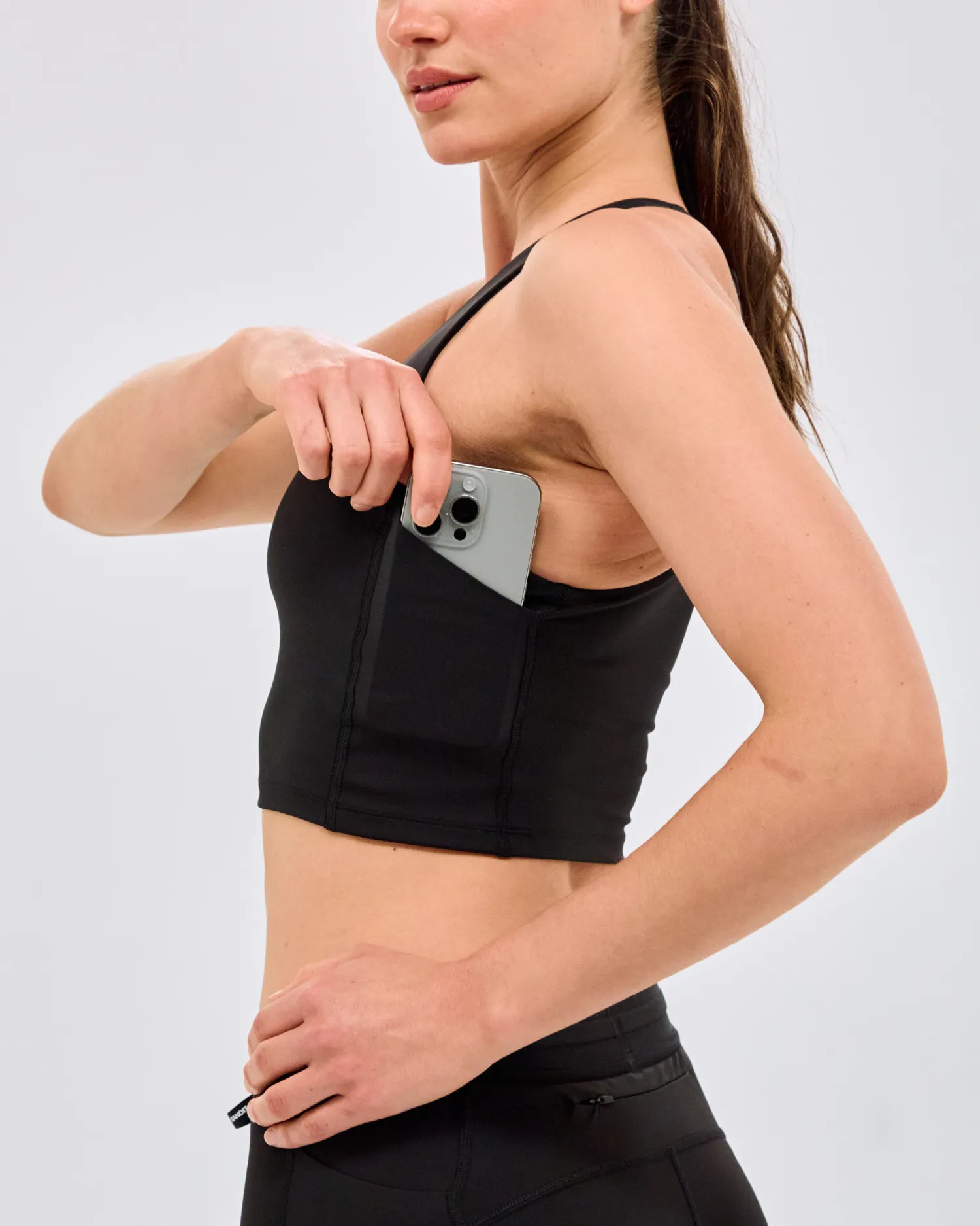 Stamina™ Scoop Neck Race Crop - Black sold by Bandit Running product image thumbnail 3