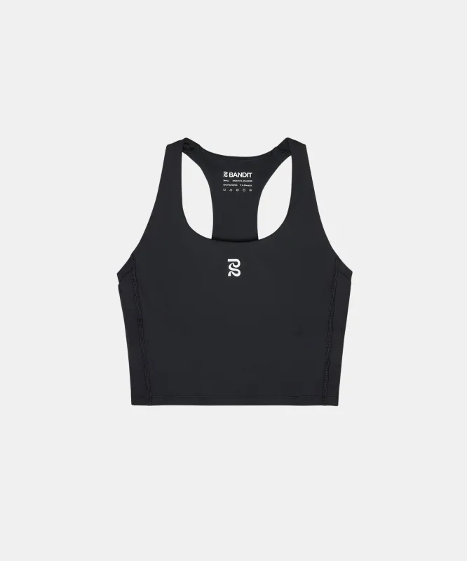 Stamina™ Scoop Neck Race Crop - Black sold by Bandit Running