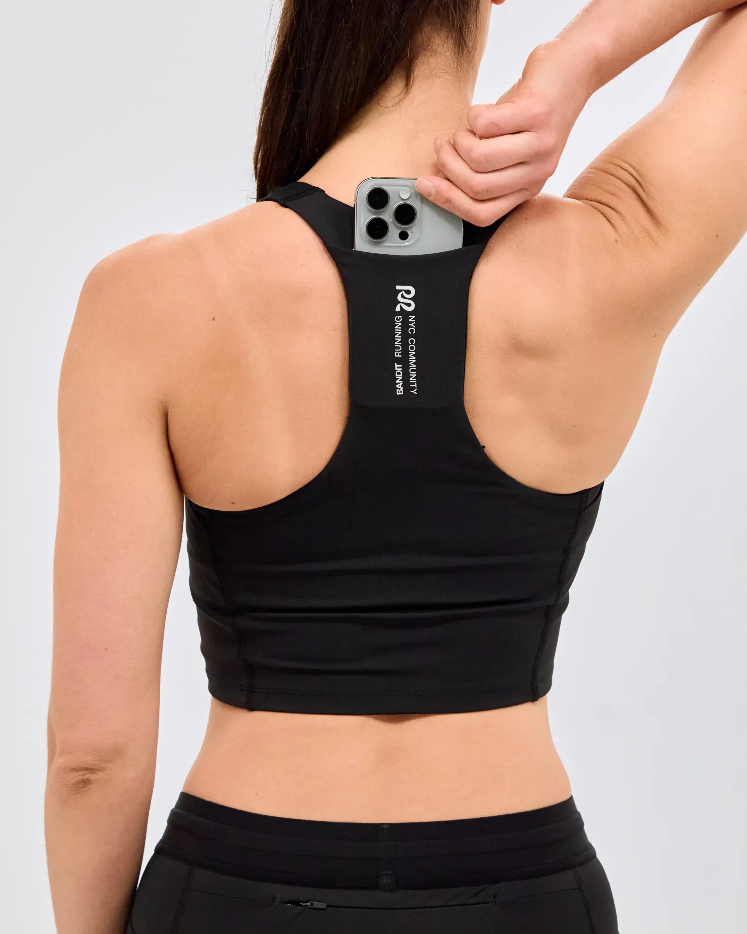 Stamina™ Scoop Neck Race Crop - Black sold by Bandit Running product image thumbnail 2