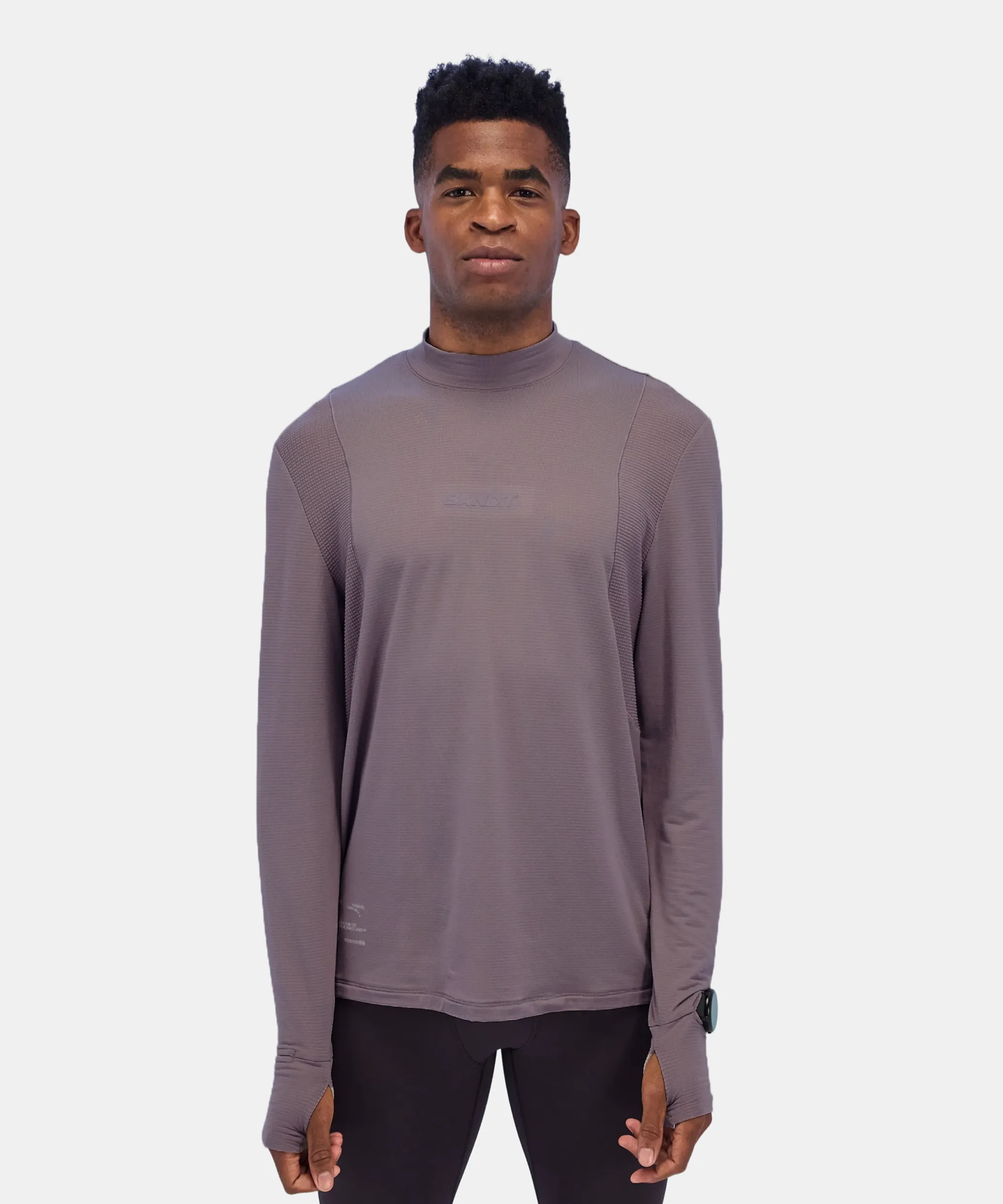 Men's AuraGrid™ Mockneck Long Sleeve - Haze sold by Bandit Running product image thumbnail 2